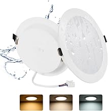 Pack 2 LED Downlight Recessed Ceiling 16W (150W) Slim Ø170*25mm, Recessed Round Panel, Extra Flat Plate 1400 Lumens, Ceiling Cut Ø145-160mm, Selectable Light 3000K-4000K-6000K (3CCT)