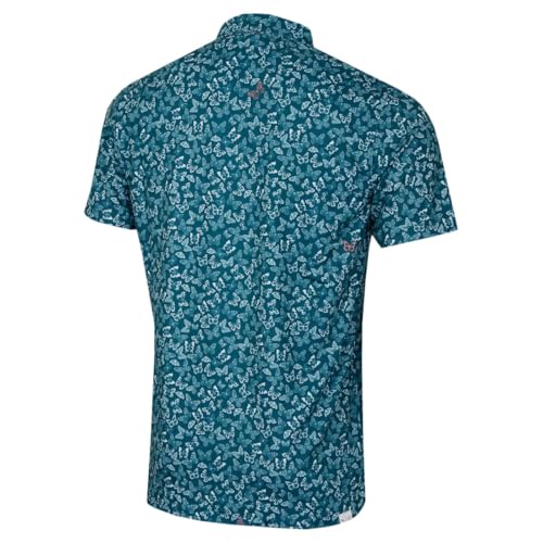Puma Golf Mens Cloudspun Butterfly Polo Shirt - Ocean Tropic/Blue - L - Image 2