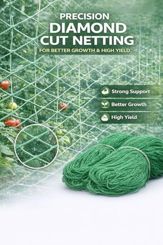 Image of 12 Ply Plant Netting 50 mm Mesh - Heavy Duty Garden Support Net, UV Resistant Trellis Net for Vegetables, Climbing Plants & Creepers (Green, 10 X 150 FT)