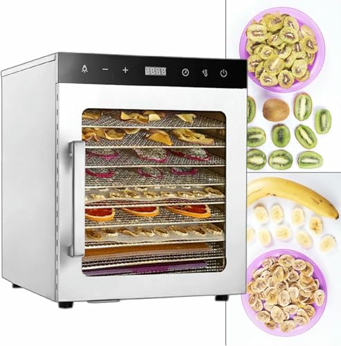 SRFTT Secadora de Alimentos para Carne Seca, Fruta, Ternera, 8/10 cajones, Totalmente de Acero Inoxidable, 10 cajones
