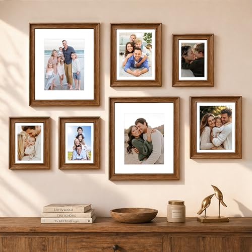 Image of Art Street Wooden Wall Photo Frame Collage Set for Living Room Decor | Multi Picture Frames Gallery Set for Family Photos | Wall Hanging Frame Set for Home, Bedroom, Hallway Decoration