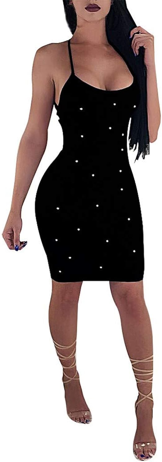 Vestido de fiesta sexy con espalda abierta con tiras cruzadas y tirantes  para mujer : Ropa, Zapatos y Joyería - Amazon.com