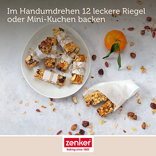 Zenker Müsliriegel Backform – Silikonform zum Backen von 12 Riegel – Müsliform aus Silikon mit Antihaft-Eigenschaften – Hitzebeständige und spülmaschinengeeignete Müsliriegelform – Bild 6