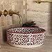 Handmade Countertop Ceramic Wash basin Sink, Floral Kitchen Bowl, Hand Painted Above Counter Vanity Vessel Sink, Farmhouse Bathroom Ceramic Basin, Sink for Cabinet Lavatory (14