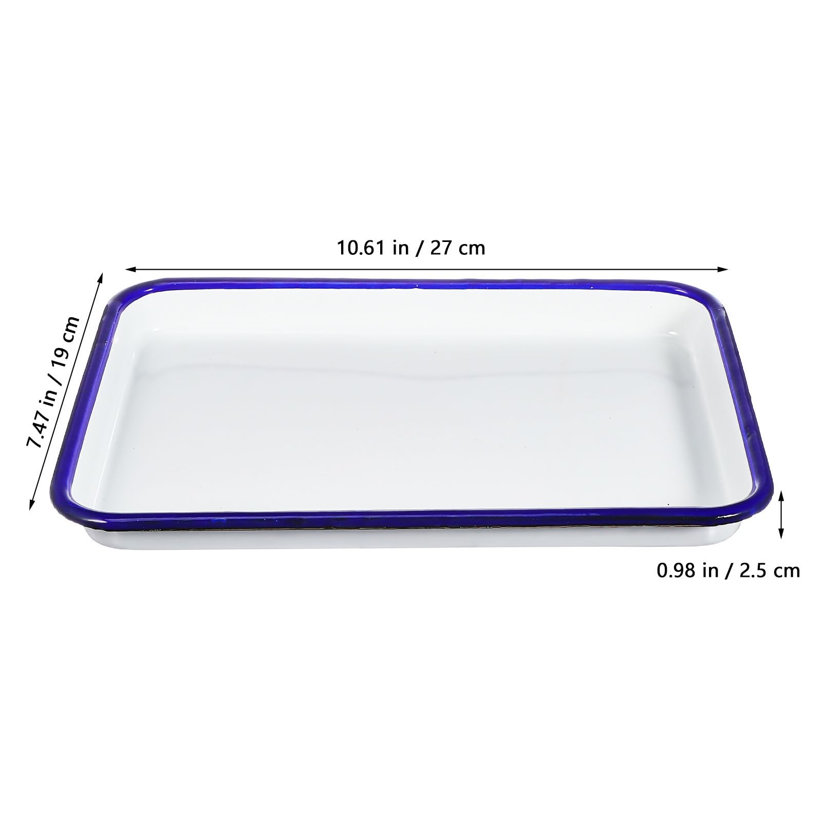 Molde para Hornear Rectangular Esmaltado Blanco 2 Piezas, Resistente a Deformaciones y Daños, Adecuado para Cocina y Repostería