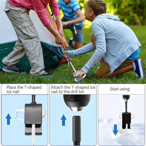 image for Qjaiune Universal Ice Anchor Tool Ice Anchor Drill Adapter Kit, 1 Ice 