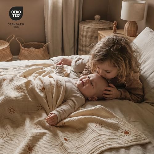 Image of Muslin Swaddle Blankets for Newborn, 3 Pack Breathable Soft Receiving Blanket, Large 38 x 40 inches Swaddle Wrap Burping Clothes, Essentials Infant Shower Items, Toddler Gift (Elegant Colors)