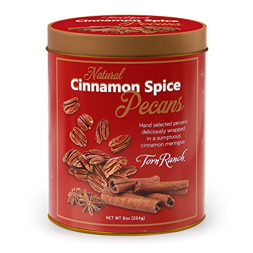 Cinnamon Spiced Pecans Gift Tin | Natural, Non-GMO and Kosher | Flavored Nuts | Gift Nut Tin | Product of USA