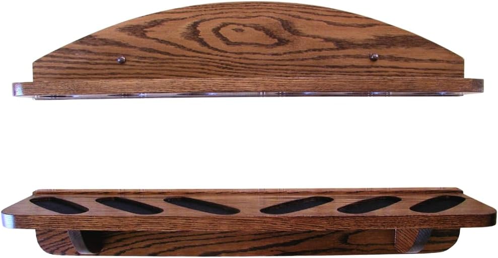 Weaver Wood Designs Gun Rack 6-Gun Solid Oak Wall Display Mount for Rifles and Shotguns