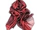 Produktbild Sawekin Damen Schal Stola Halstuch Sommerschals Farbverlauf Für Abendkleid Hochzeit Seidenschal/Baumwolle Schal 195 * 88cm (Rot-1)