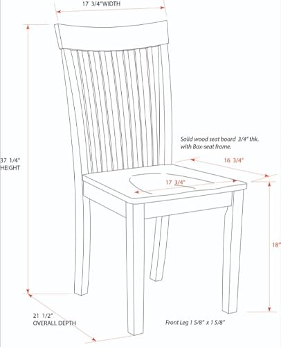 KB Designs - Traditional Solid Wood Dining Chairs, Set of 2, Natural Oak