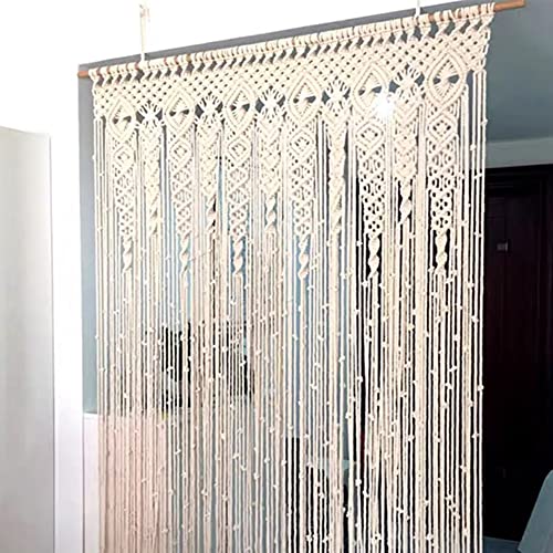 Macrame Wandbehang Gewebt Tapisserie Makramee Tür Hängend ,Macrame Wandbehang Tapisserie Raumteiler Makramee Vorhänge Fenstervorhang Türvorhänge, Hochzeit Hintergrund Arch Boho Wanddekor (100*200cm) Cover