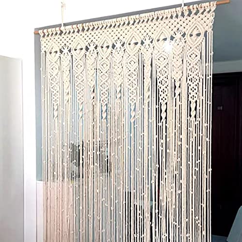 Macrame Wandbehang Gewebt Tapisserie Makramee Tür Hängend ,Macrame Wandbehang Tapisserie Raumteiler Makramee Vorhänge Fenstervorhang Türvorhänge, Hochzeit Hintergrund Arch Boho Wanddekor (100*200cm)