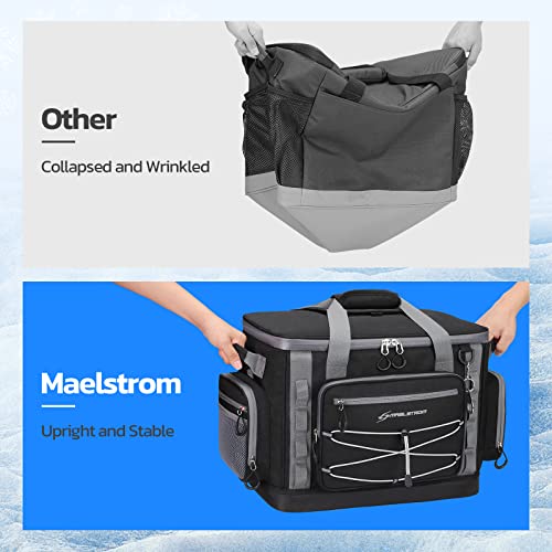 Maelstrom Soft Cooler Bag,Soft Sided Cooler,Insulated Hard-Bottom Beach Cooler,Ice Chest,Large Leakproof Camping Cooler,Portable Travel Cooler For Camping,Grocery Shopping,Black,40 Can #TOP1