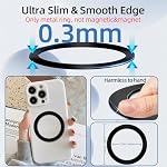 pop-tech for Magsafe Ring Sticker 2 Pack Ultra-Thin(0.3mm): NO Magnet | Universal Adhesive Metal Rings, Mag Safe Adapter for iPhone Samsung Case, for Pop Magnetic Socket Wallet Phone Grip Car Mount