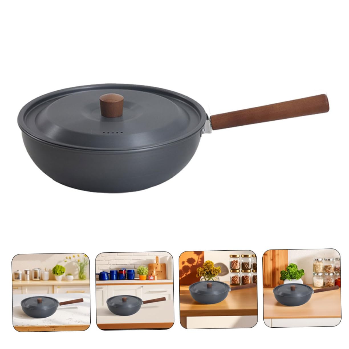 BESPORTBLE Poêle de Camping Portable et Amovible en Alliage D'aluminium Noir, Chauffage Uniforme et Prise en Main Confortable, Cuisine en Plein Air et Voyage