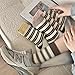 SimplCharm 5 Pairs Fashion Striped Socks for Women Retro Style Socks Cute Athletic Crew Socks for Women (5-pairs)