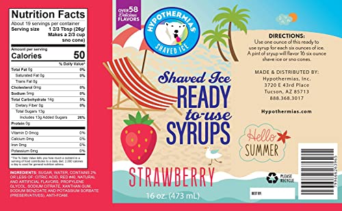 Hypothermias 3 Pack Pints-16 Fl. Oz Ea 🍓Strawberry 💙Blue Bubble Gum 🍏Green Apple Snow Cone Syrup & Hawaiian 🍧 Flavor Syrups 🌺 Coffee, Shaved Ice & Slushie, Soda Flavoring Syrups For Drinks 🍹 100% Pure Cane Sugar, No Corn Syrup 🚫 🌽 Ready To Use #TOP3