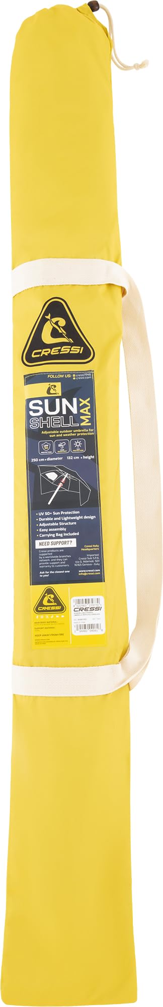 Cressi Sunshell Umbrella Parasol - Lightweight and Portable Outdoor Parasol, for Protection from the Sun and Bad Weather