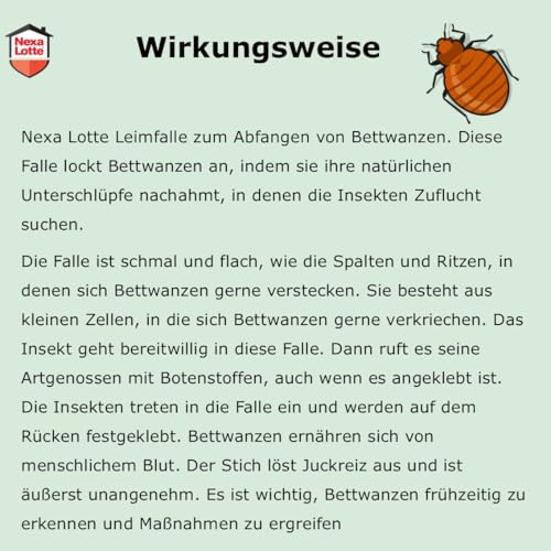Bettwanzenfalle Nexa Lotte Leimfalle, 2 Stück zur Bekämpfung von Bettwanzen