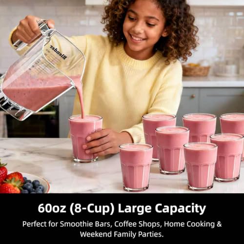 Image of AIZIYO Professional Blender for Smoothies, 2200W Peak Watts,60 oz BPA-Free Pitcher, Blenders for Kitchen, Dishwasher Safe, Programs for Frozen Drinks & Nutrient Milk Shakes & Nut Milk