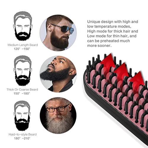 3 en 1 Alisador de Barba Calentamiento Rápido Eléctrico Rizador Multifuncional para Hombre y Mujer Peinador de Pelo miniatura 3