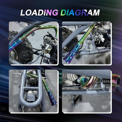 Image of Upgraded 4 Stage Exhaust Header Pipe Colorful,For Predator 212cc 196cc Go Kart& Mini Bike, For Coleman Powersports CT200U,CT200U-EX,BT200X, For Honda GX160,GX200
