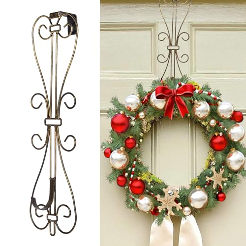 Golden Wreath Hangers for Front Door, Adjustable Hook Length Wreath