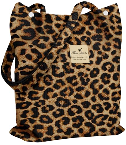 Miss Adola Cute Corduroy Tote Bag - Reusable Totes Magnetic