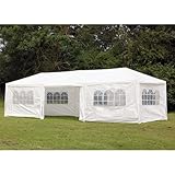 Palm Springs 10 x 30 Foot White Party Tent Gazebo Canopy with Sidewalls