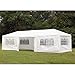 Palm Springs 10 x 30 Foot White Party Tent Gazebo Canopy with Sidewalls