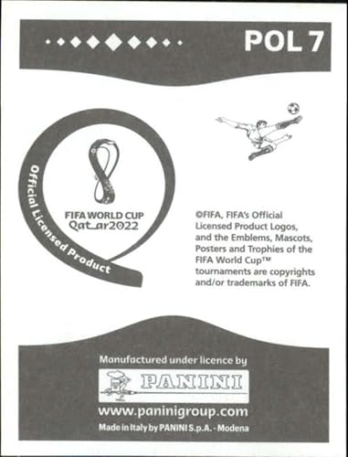 Miniatura 2 de Adhesivo de fútbol de la Copa Mundial Panini 2022 #POL7 Matty Cash Poland Group C, oficial de Qatar WC, calcomanía en bruto (NM o mejor), mide 2