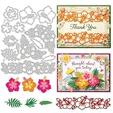 UNICRAFTALE Hibiscus Flower Cutting Die for Card Making Reusable Carbon Floral Theme Embossing Stencils Template Die Cut for DIY Scrapbooking Album Craft Decor 6.02x4.8Inch