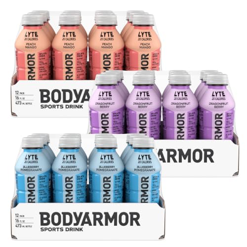 Image of BODYARMOR LYTE Peach Mango /Dragonfrt Bry /Bluebry Pom Variety, 16 Oz (36 Pk)