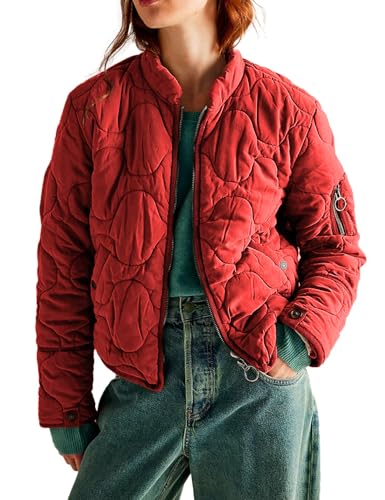 VIEWON Women's Quilted Puffer Winter Lightweight Jacket Short Warm zip up Button Down Coat with Pockets