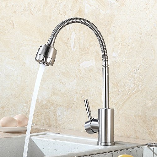 Sus304 Stainless Steel Universal Water Faucet Cold And Hot Single Cold Kitchen Sink, Wall Type Mop Pool Faucet Kitchen Sink, Washing Basin Pot Drawing Process Tap
