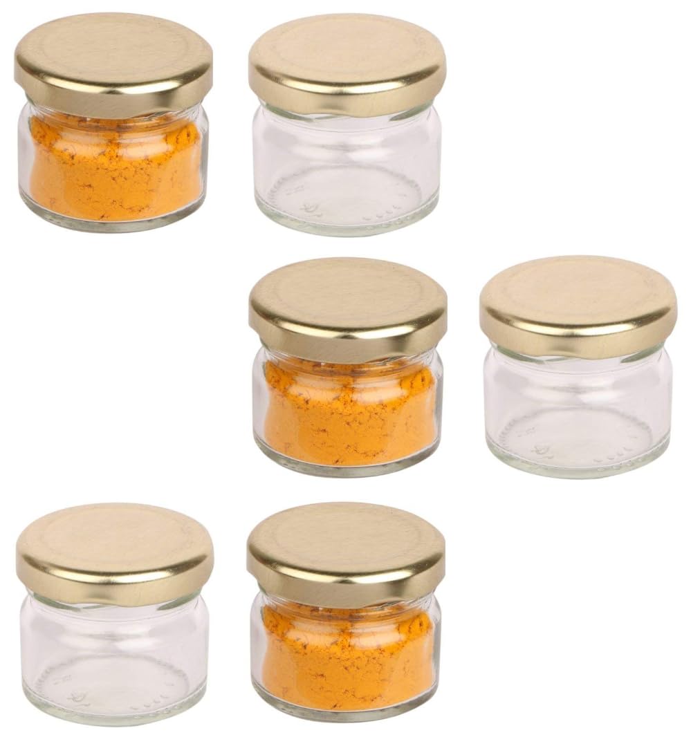 URBAN MOON 30 ML Glass Mini Jar Container For DIYs, Cookie, Honey, Spice Jar Containers with Airtight Rust Proof Metal Lid For Modular Kitchen, Restaurant, Home & Table Decoration - Pack of 6 Piece-image-48