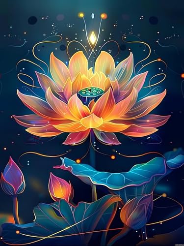 Peinture diamant Lotus magique HMDIIMGE - Kit complet adulte 30x40 cm