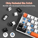 UK Layout 60 Percent Gaming Mechanical Keyboard, 62-Key Wired Mechanical Anti-ghosting mechanical Blue Switches Gaming Keyboard with ABS keycaps, 14 RGB Backlight Modes for Computer/Laptop-White Black - Image 4