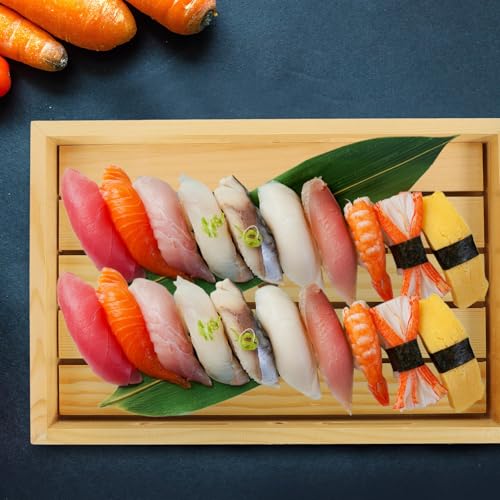 Plato de sushi pequeño de madera natural OSALADI miniatura 7
