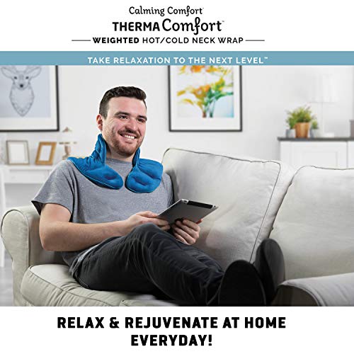 Calming Comfort ThermaComfort Weighted Hot/Cold Neck Shoulder Wrap- Deep Pressure Therapy, Herbal Aromatherapy, Comfort Fit Design- 5 lbs - Thumbnail 5