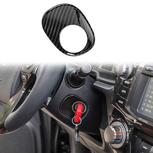 Voodonala for 4Runner ABS Carbon Fiber Ignition Starter Switch Power Button Engine Start/Stop Trim for 2010-2023 Toyota 4runner Interior Accessories, 1pc