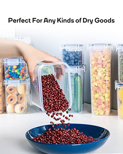 Airtight Food Storage Containers With Lids, Clear Pantry Canister Set For Kitchen Organization, Stackable Organizers For Flour, Sugar, Cereal, Rice, Bpa Free Plastic 14-Pack With Different Sizes Dark Gray #TOP6