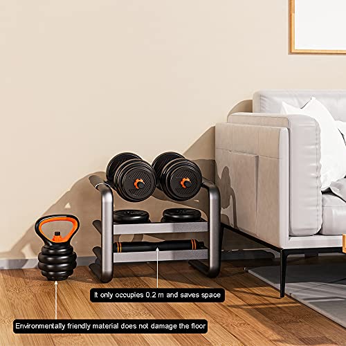 EDOSTORY Adjustable Dumbbell Set, 44LB/66LB/88LB Free Weights Dumbbells ,4 in 1 Set Barbell, Dumbbell, Kettlebell and Push-ups, Non-slip Handles, Push up, Fitness Home Gym for Men Women (44 LB)