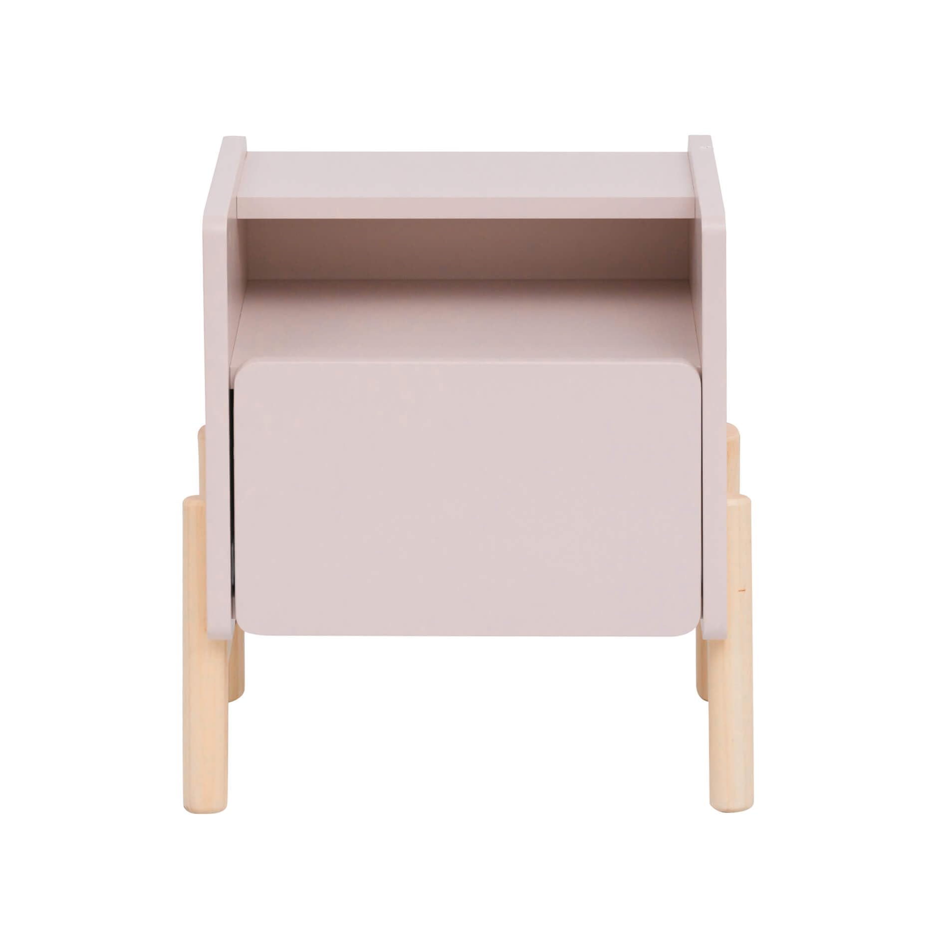 Rebecca Mobili Table de Nuit pour Chambre d'enfant, Table de Nuit Montessori, Rose Marron, MDF Pin, Stable, Chambre d'enfant - Dimensions HxLxP : 49 x 43 x 30 cm - Art. RE7129