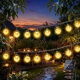 Wudyfei Solar Lights Outdoor Garden 8M 30LED, Waterproof LED Solar String Lights, Solar Fairy Lights 8 Mode, Crystal Ball Garden Lights for Patio, Yard, Gazebo, Tree, Wedding, Festival Decorative