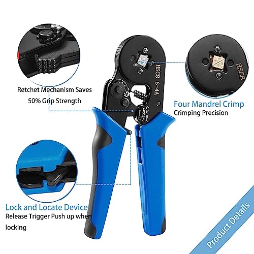 Alicate Crimpar Prensa Terminal Ilhos Tubolar De 0,25 Até 10mm² Vm