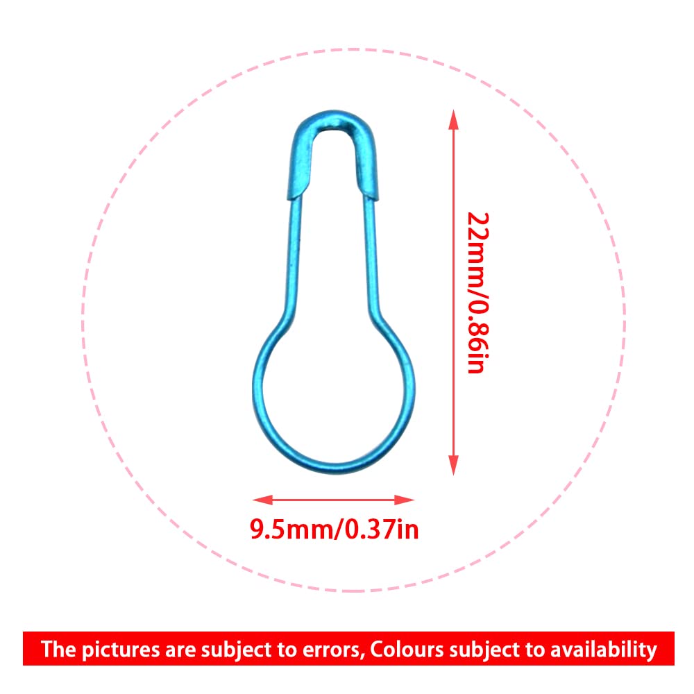 Hocansen 1000 Pcs Safety Pins 22mm Bulb Pin Metal Knitting Pins Calabash Crochet Stitch Markers Gourd Sewing Pin for Crocheting Clothing Tag DIY Craft ProjectSky Blue/BZ-HL - Image 2