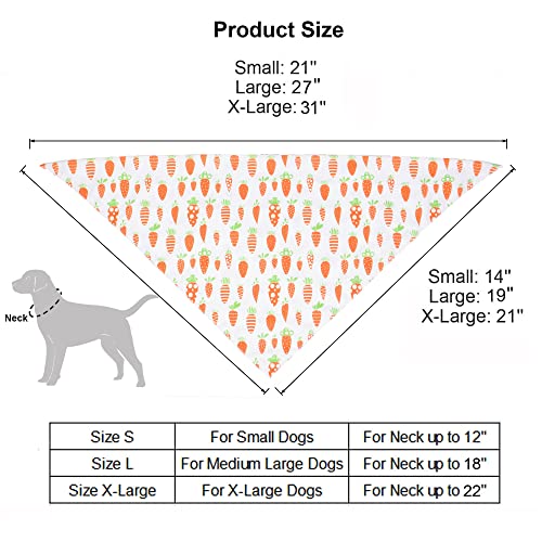 Adoggygo Easter Dog Bandana, Multiple Sizes Offered, Reversible Festival Pet Bandana Triangle Dog Scarf For Medium Large Dogs Pets (Large, Easter) #TOP4