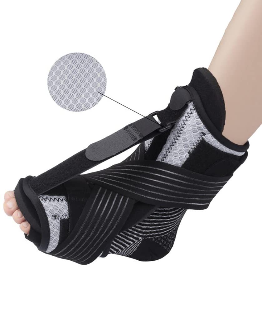 Fascitis Plantar soporte nocturno caída del pie inmovilizador ortopédico para dormir férula de soporte para estiramiento de tobillo con calcetines y bola de masaje
